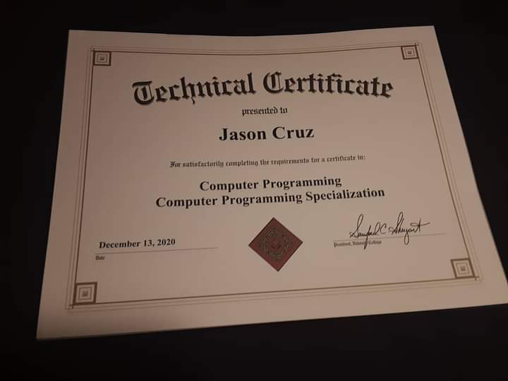 Valencia College Computer Programming specialization certification